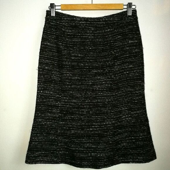 GÉRARD DAREL Winter French Tweed Brown Tulip Virgin Wool Skirt Size 4 NWT - Picture 2 of 14